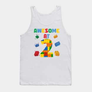2 Year Old Building Blocks B-day Gift For Boys Kids Tank Top